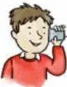 Niño y niña comunicándose con un teléfono casero hecho con vasos y un hilo.