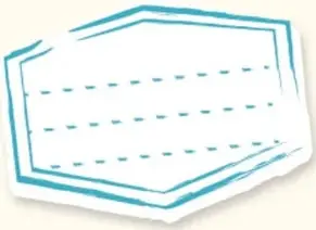 Recuadro hexagonal con líneas punteadas para escribir.