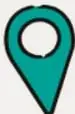 Ícono de un marcador de mapa o pin de ubicación color turquesa.