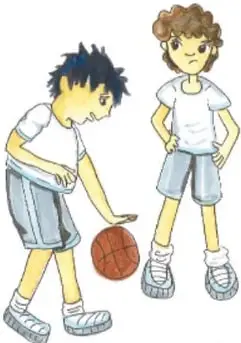 Tres viñetas: Emiliano agotado junto a dos niños con un balón de basquetbol; Emiliano comiendo pan y refresco mientras recuerda a niños que se burlan de él (viñeta mental); y Emiliano triste intentando cerrarse una camisa roja que ya no le queda, con la ropa justa. Crédito: María del Rosario Escobar García, Jalisco.