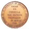 Fotografía del anverso de una medalla de bronce de Napoleón III (Expedición de México, 1863).