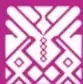 Ornamento geométrico de estilo tradicional en color magenta.