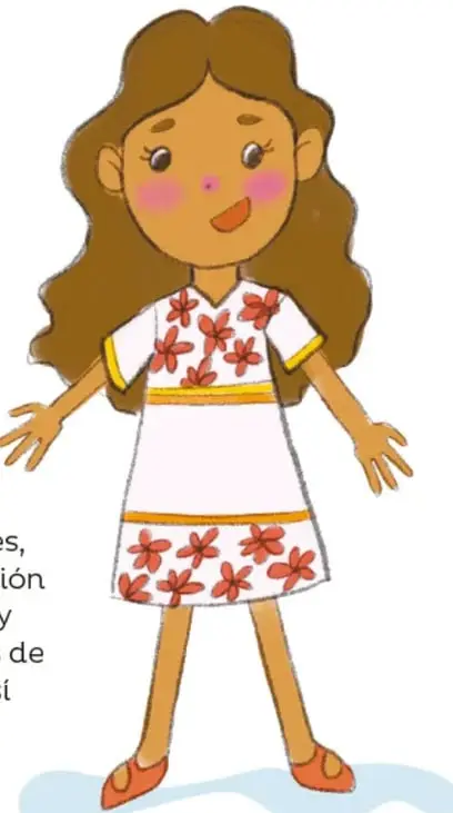Niña con vestido tradicional floreado, símbolo de la identidad cultural de las comunidades originarias.