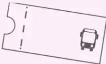 Ilustración de un boleto o ticket con un autobús.