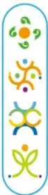 Lista vertical con cuatro iconos de colores (organismos y figuras vegetales estilizadas) junto a los nombres de los cuatro campos formativos.