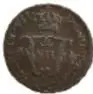 Fotografía del anverso de una moneda de cobre Fernando VII, 1/8 Real, México, 1814, de 16 mm, Colección Casa de Moneda de México, Museo Numismático Nacional.