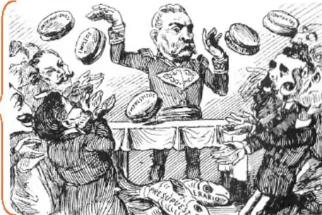 Caricatura política publicada en El hijo del Ahuizote el 17 de marzo de 1901, que critica al gobierno de Porfirio Díaz.