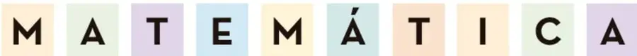 Tarjetas con las letras de la palabra MATEMÁTICA: M, A, T, E, M, Á, T, I, C, A.