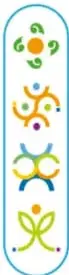 Columna con cuatro iconos de colores dentro de una cápsula: uno por cada campo formativo (Lenguajes, Saberes y pensamiento científico, De lo humano y lo comunitario, Ética, naturaleza y sociedades).