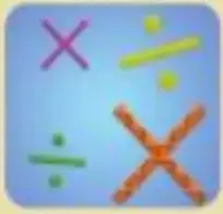 Ilustración con símbolos de operaciones matemáticas.