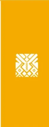 Cuadro de color amarillo con un motivo gráfico geométrico decorativo de estilo tex.