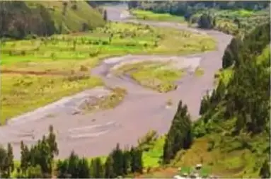 Río Chambo serpenteando por nudo del Sanancajas.