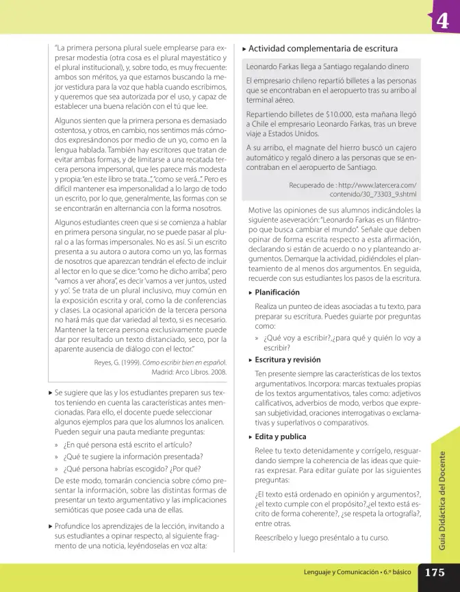Página 164 de Lenguaje y Comunicación – Sexto Básico | Texto del Estudiante MINEDUC – Descargar PDF · 2024