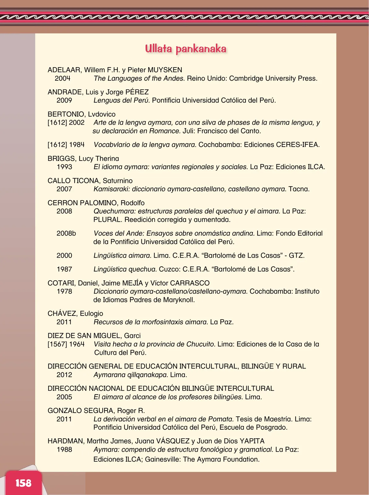 Miniatura página 160 de Aymara arutha chiqapa qillqañataki panka = Manual de escritura Aimara · 2021