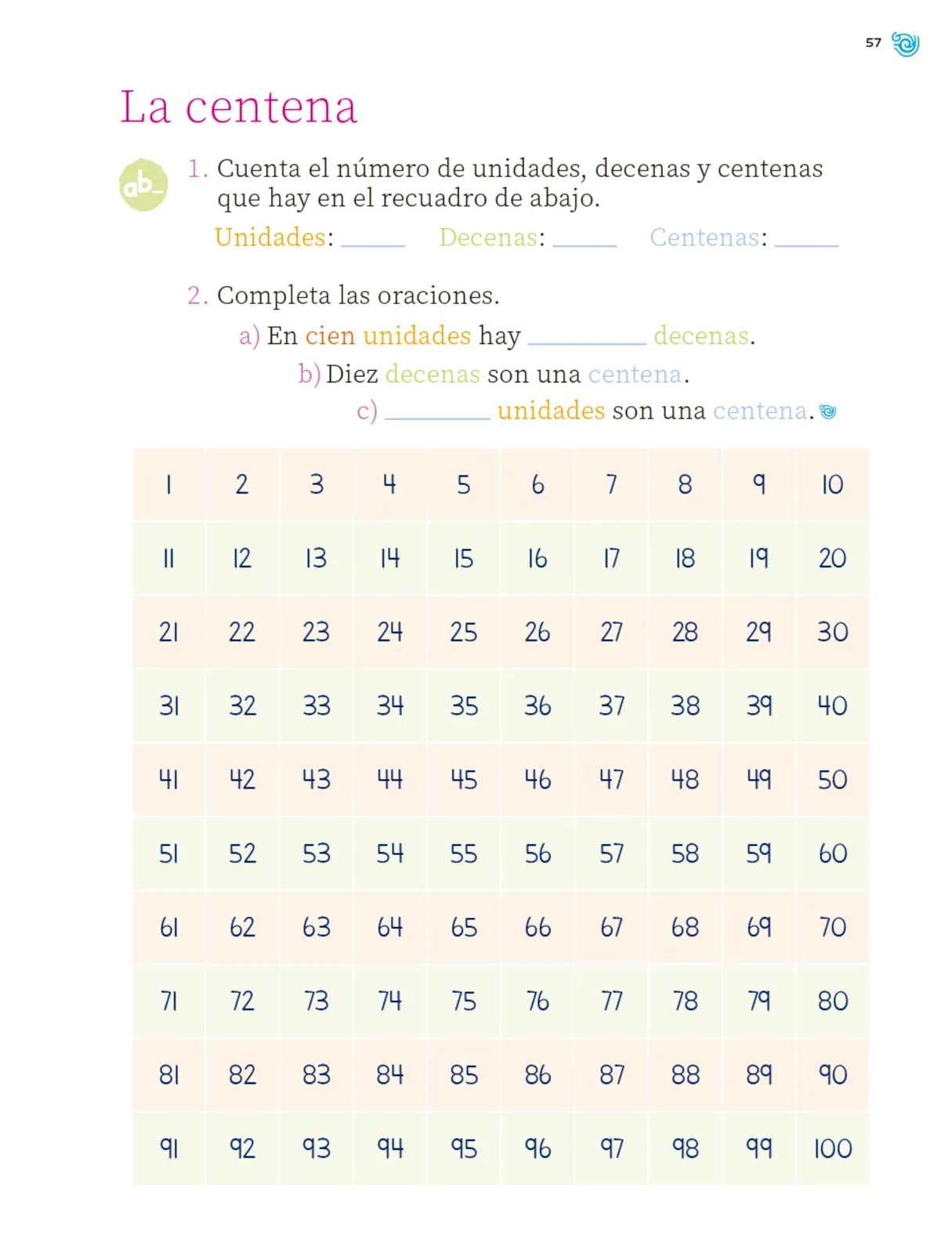 Página 58 de Múltiples lenguajes. Trazos y números. Libro de Educación Primaria Grado 1° Ciclo Escolar 2025 - 2026