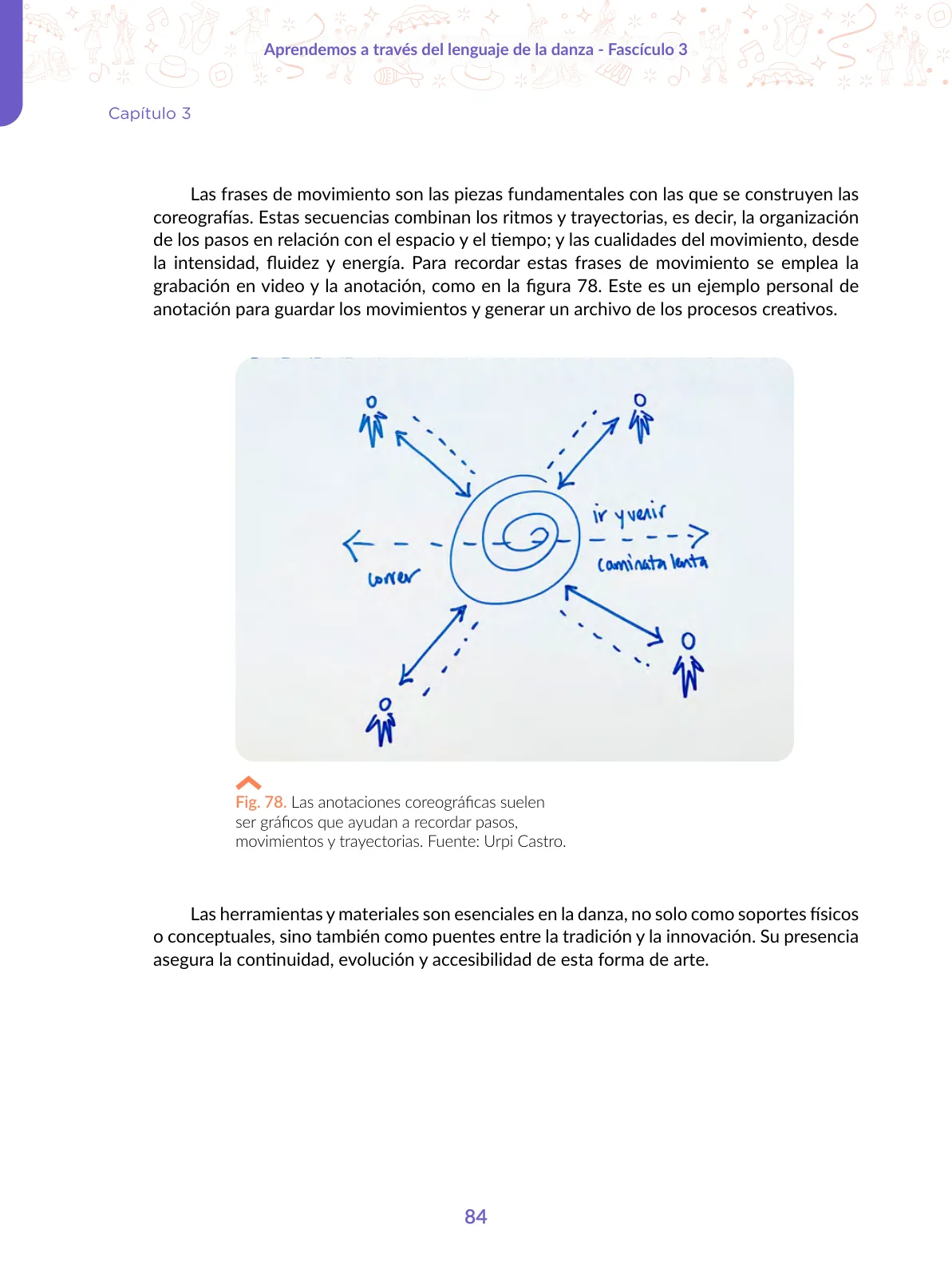 Miniatura página 84 de Aprendemos a través del lenguaje de la danza Fascículo 3 para estudiantes de Educación Secundaria · 2024