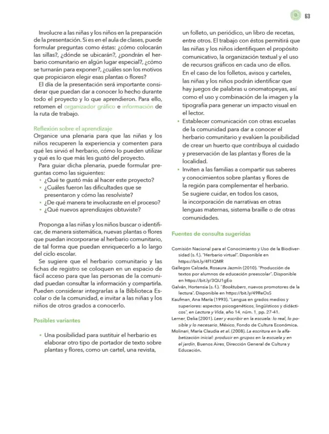 Página 64 de Modalidades de trabajo para la acción transformadora y el codiseño Libro de Educación Preescolar Grado 1°, 2°, 3° Ciclo Escolar 2025 - 2026