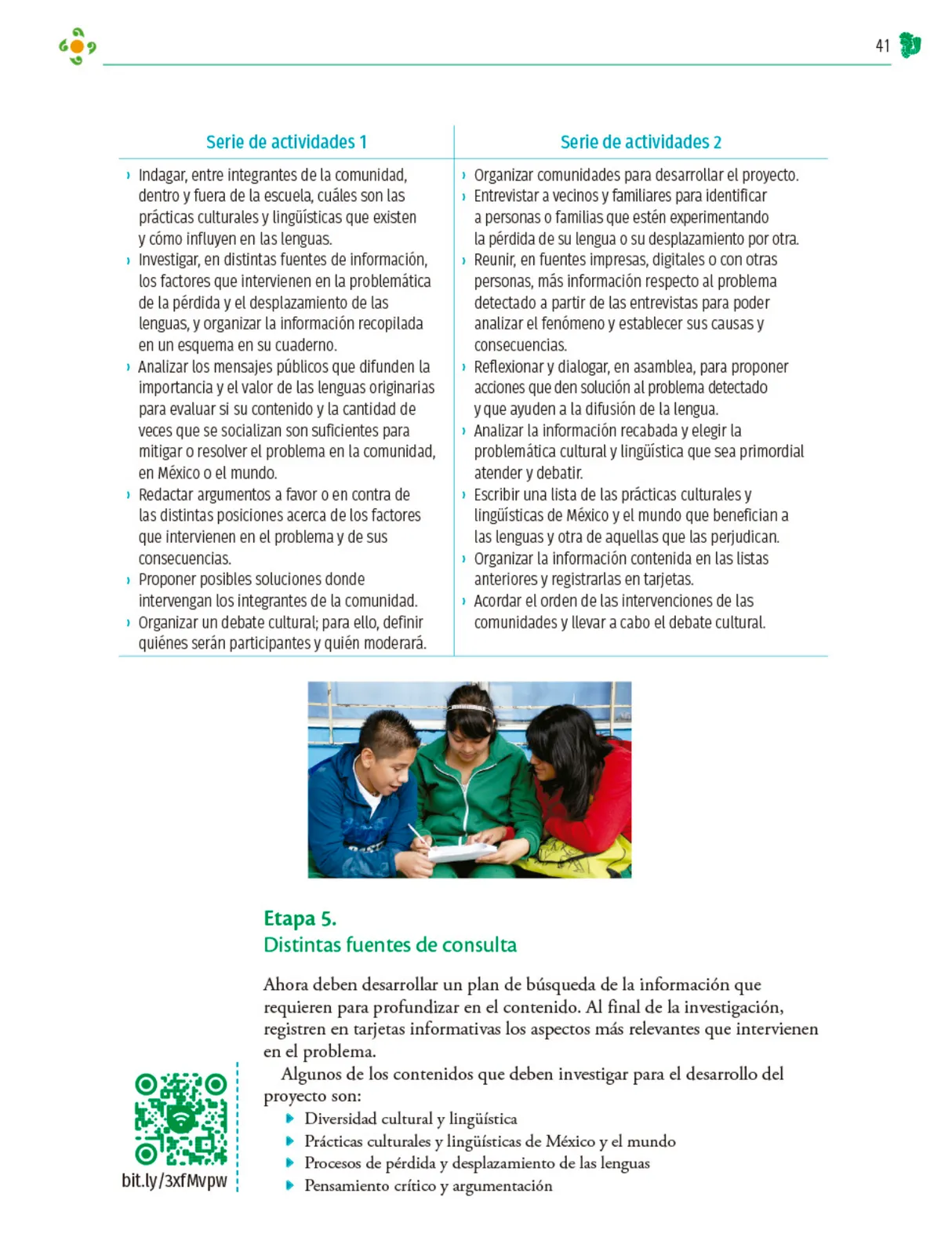 Miniatura página 42 de Colección Nanahuatzin. Nuestro libro de Proyectos. Tomo I.   Libro de Educación Telesecundaria Grado 3°  Ciclo Escolar 2025 - 2026