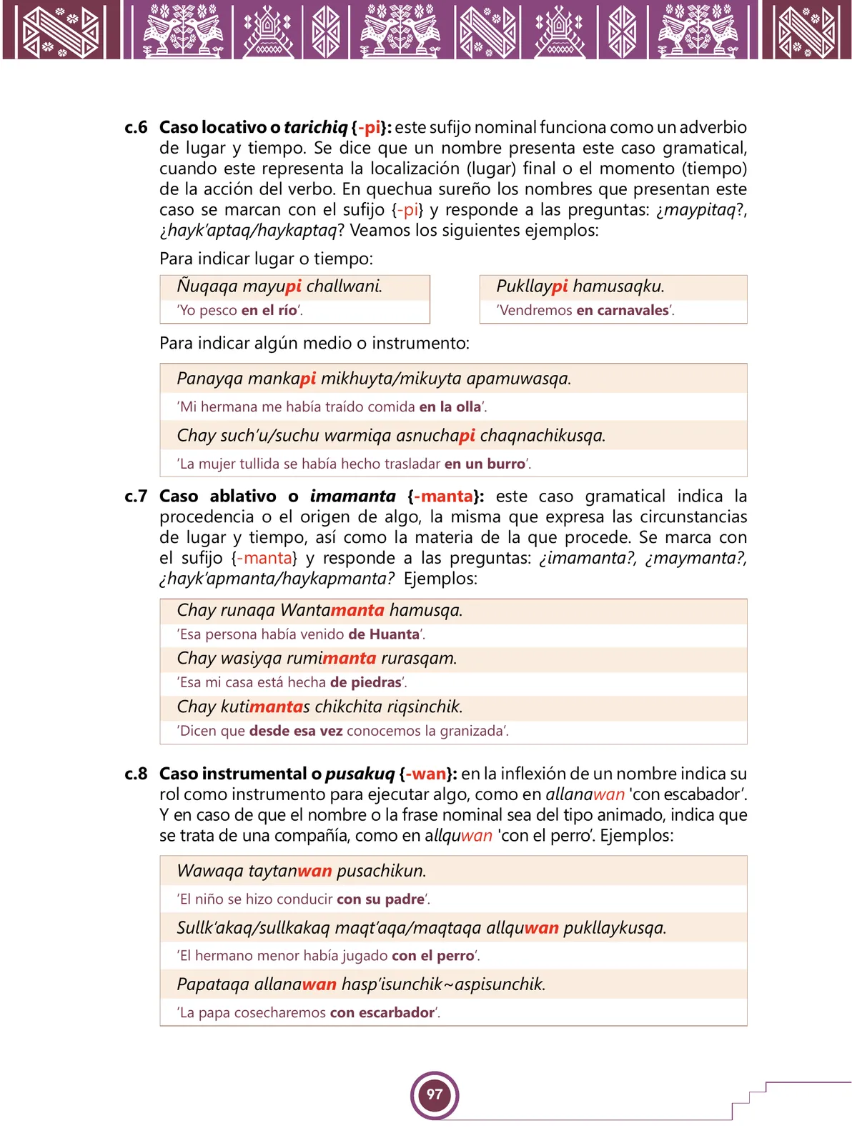 Miniatura página 99 de Urin Qichwa Qillqay Yachana Mayt'u = Manual de escritura quechua sureño · 2021