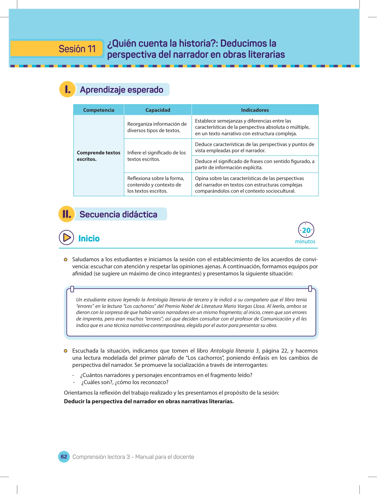 Miniatura página 64 de Comprensión lectora 3 : manual para el docente de tercer grado de Secundaria · 2017