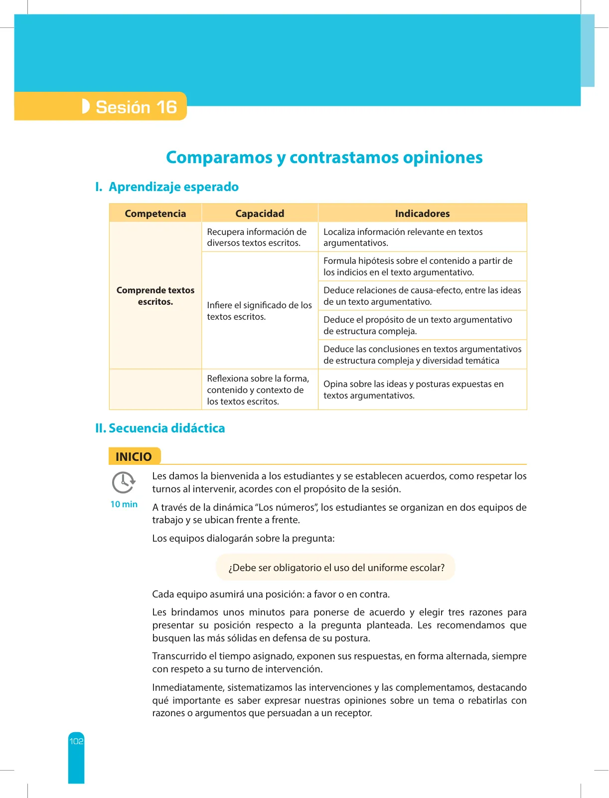 Miniatura página 104 de Comprensión lectora 2 : manual para el docente de segundo grado de Secundaria · 2017