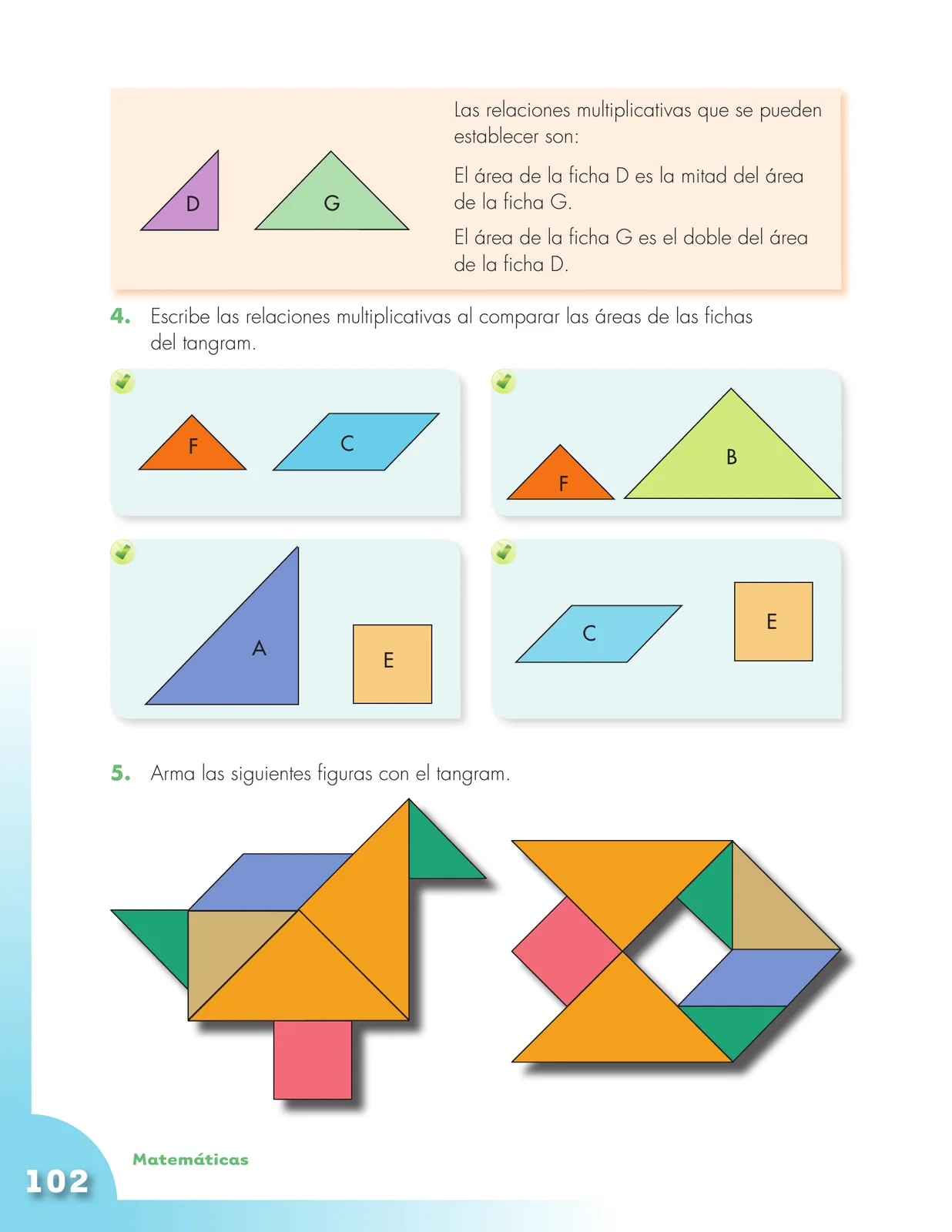 Página 102 de Matematica 4° · Cartilla 01