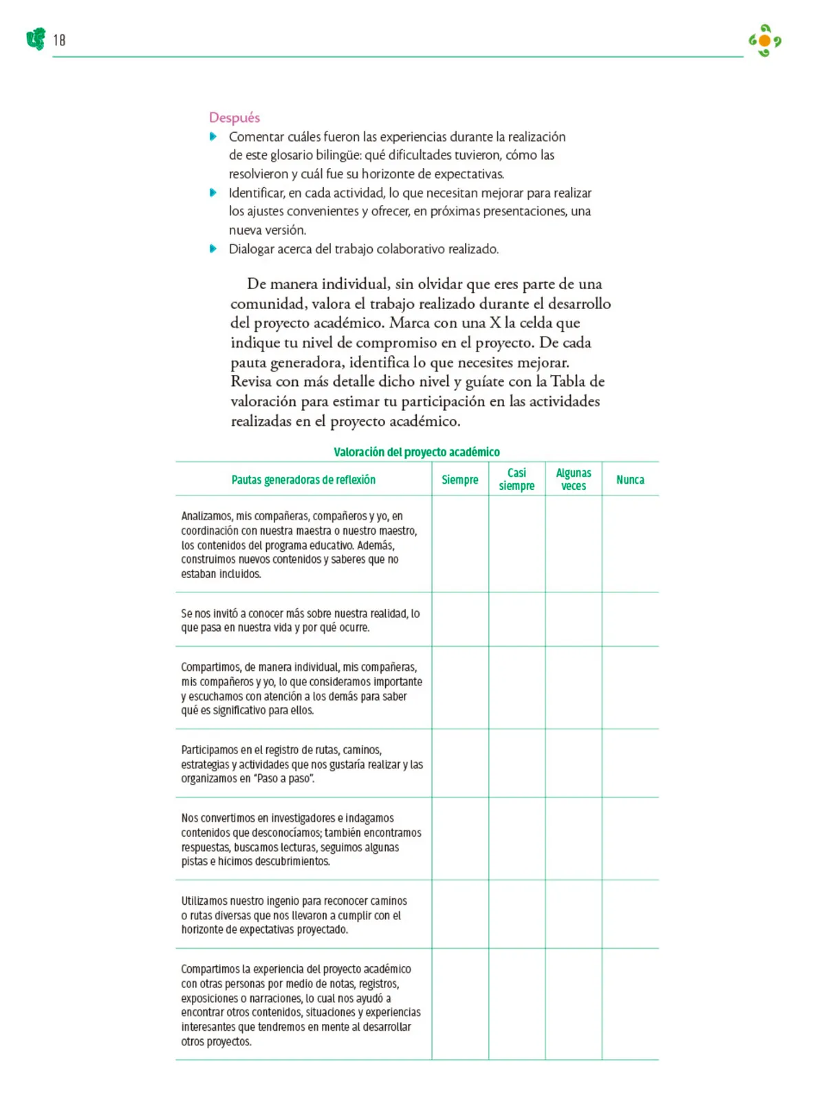 Miniatura página 19 de Colección Ximhai. Nuestro libro de Proyectos.  Tomo II.   Libro de Educación Telesecundaria Grado 1°  Ciclo Escolar 2025 - 2026