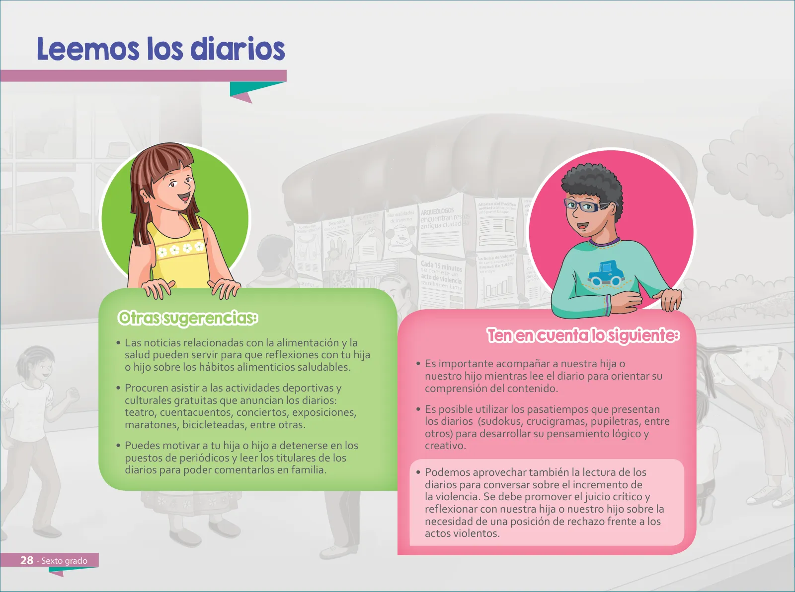 Página 30 de Aprendemos juntos en familia : guía dirigida a madres y padres. Sexto grado de Educación Primaria · 2019