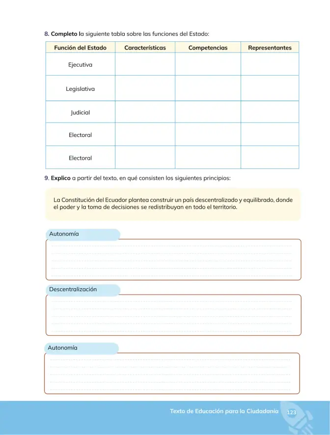Página 124 de Educacion Ciudadania 1° · Bgu 1 Educacion Ciudadania 2024 · 2024
