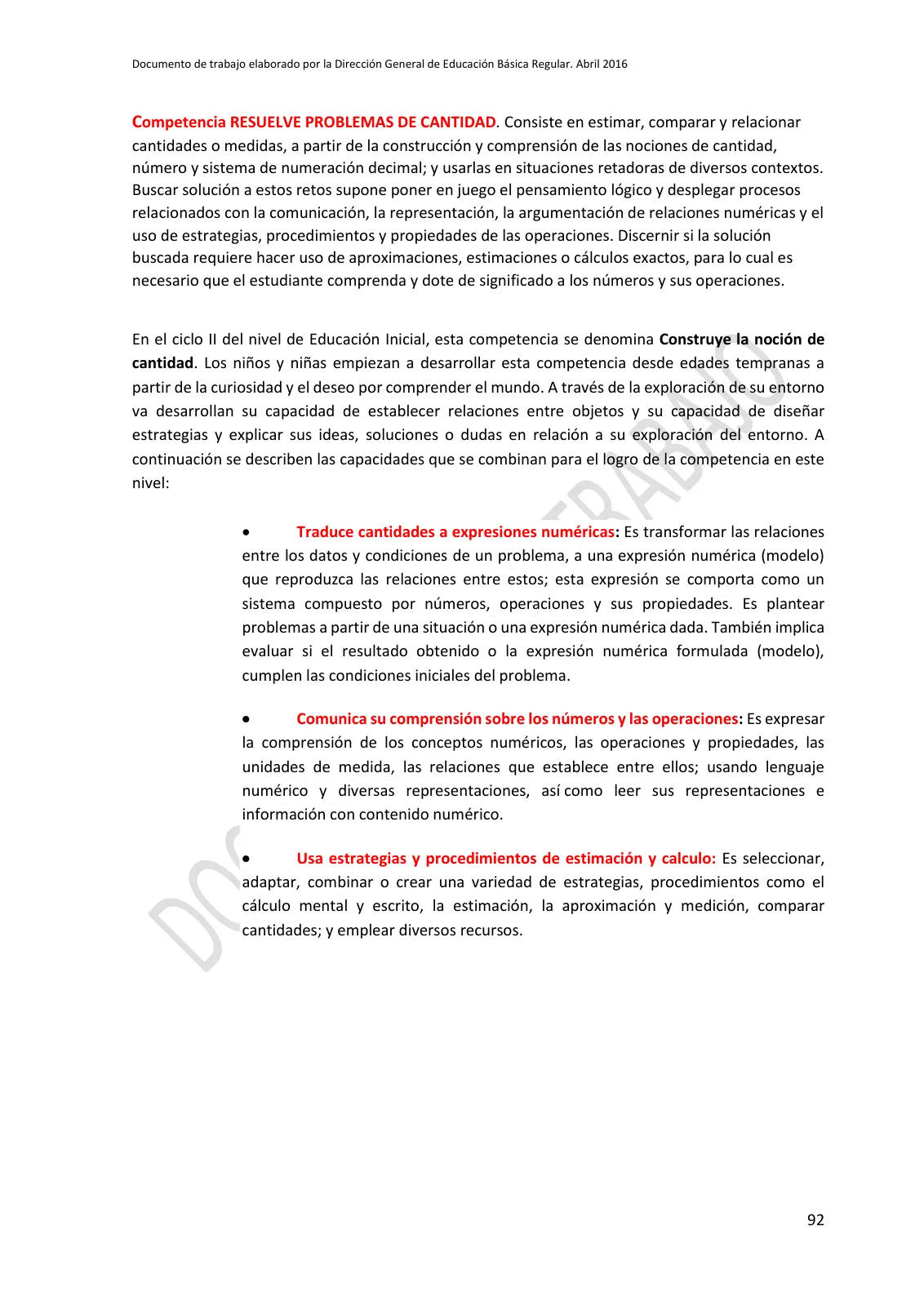 Miniatura página 92 de Programa curricular de Educación Inicial · 2016