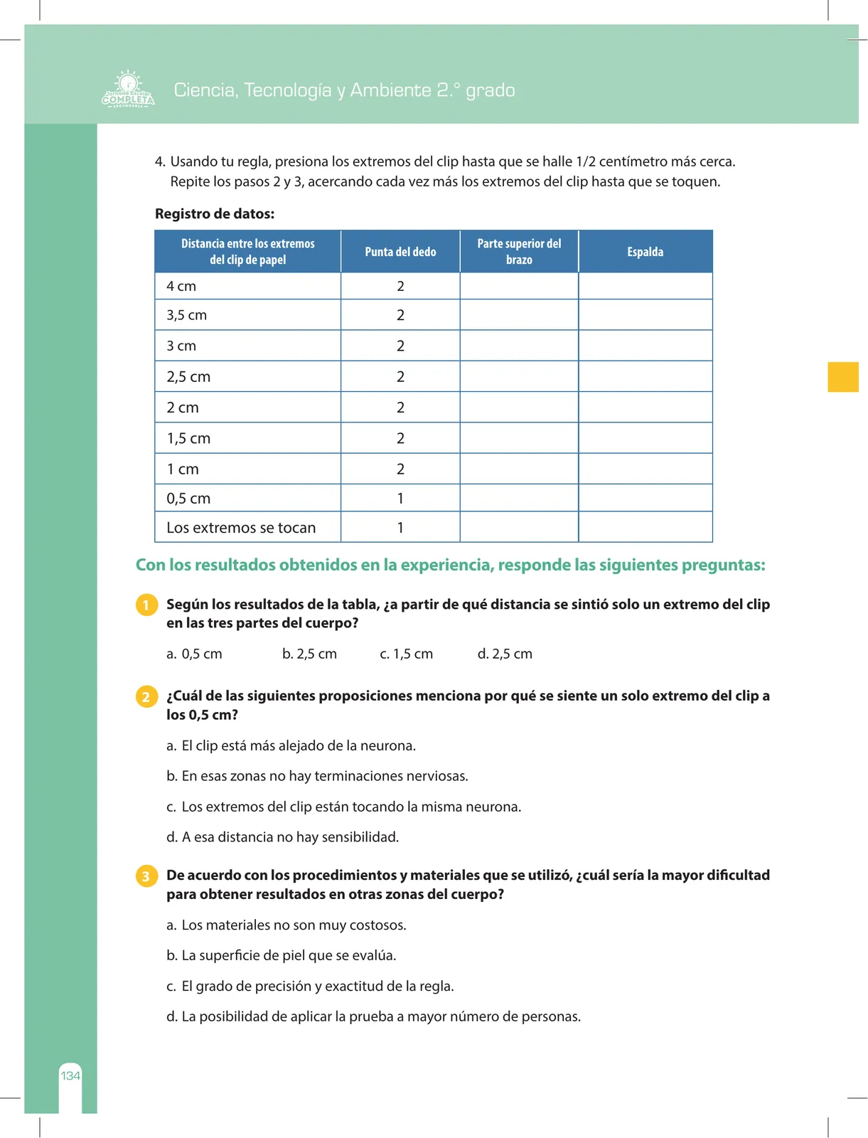 Página 134 de Ciencia, Tecnología y Ambiente 2 : cuaderno de reforzamiento pedagógico - JEC · 2016