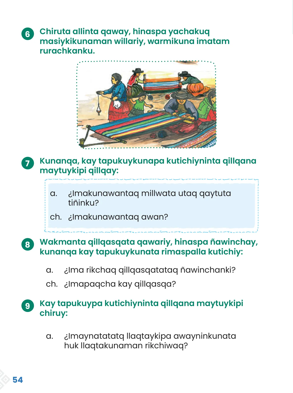 Miniatura página 56 de Ñawinchana Maytu 2 Quechua - Chanka. Texto de Comunicación del 2° Primaria - Quechua Chanka · 2023