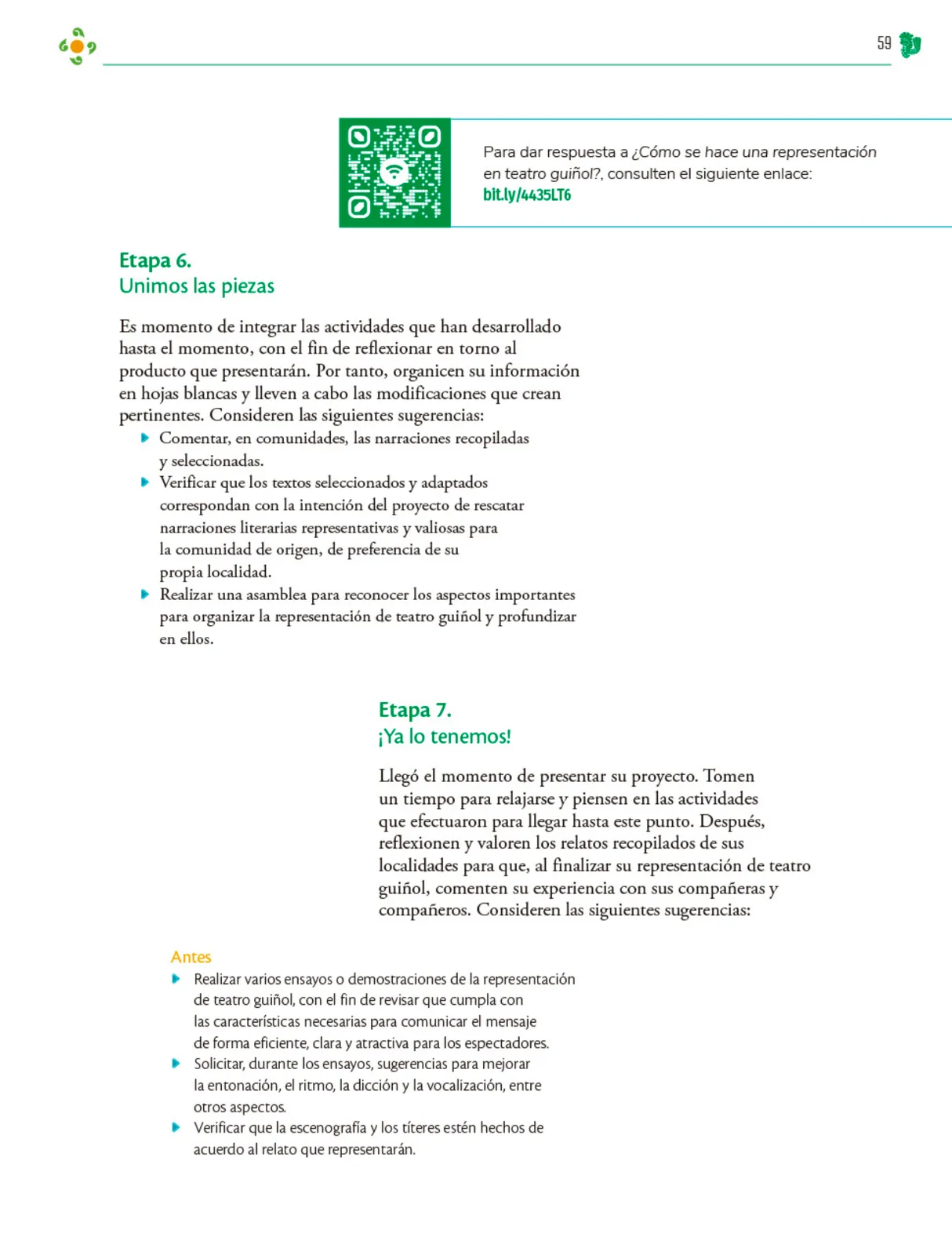 Miniatura página 60 de Colección Sk´asolil. Nuestro libro de Proyectos.  Tomo II.  Libro de Educación Telesecundaria Grado 2°  Ciclo Escolar 2025 - 2026