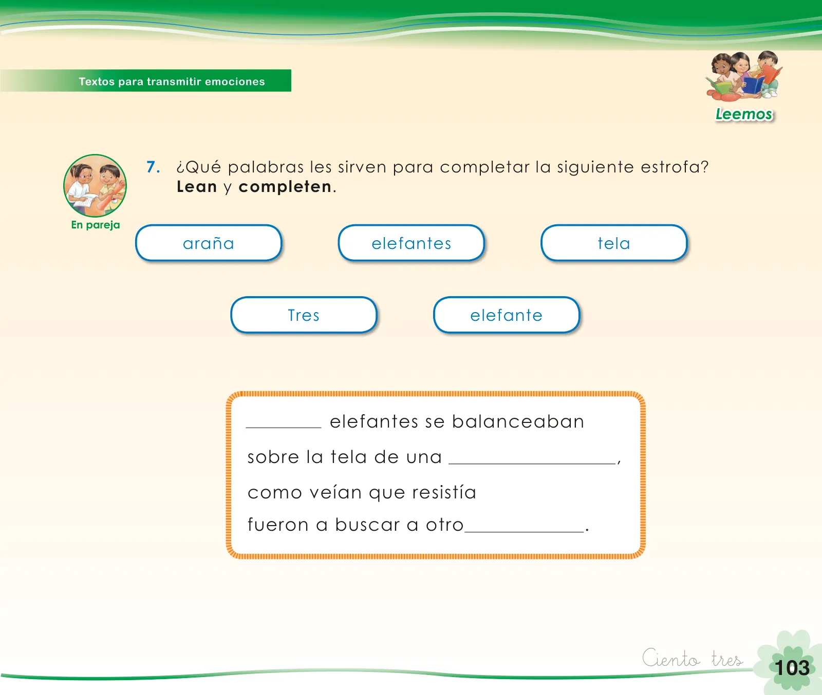 Miniatura página 105 de Comunicación 1 : cuaderno de trabajo para primer grado de Educación Primaria 2019 · 2019