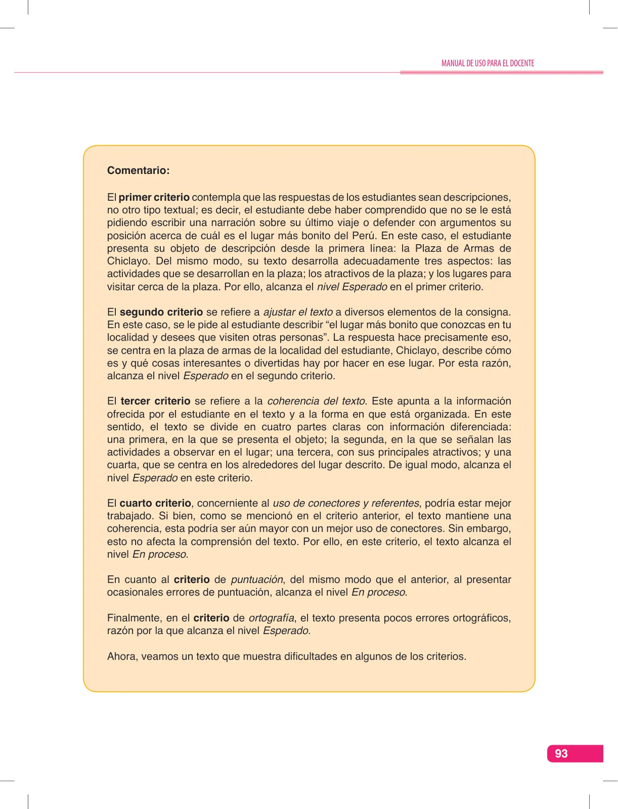 Miniatura página 93 de Comunicación, kit de evaluación Demostrando lo que aprendimos, 2do. secundaria : manual de uso para el docente · 2016
