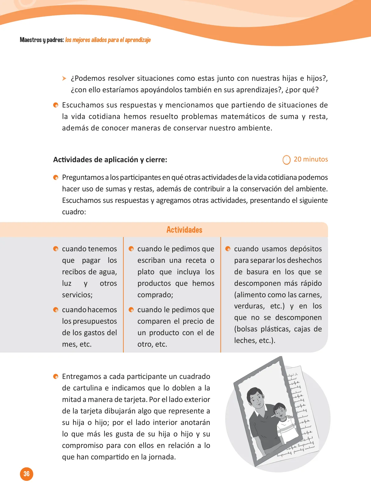 Página 38 de Guía para el trabajo docente con las familias del ciclo IV de Primaria · 2016