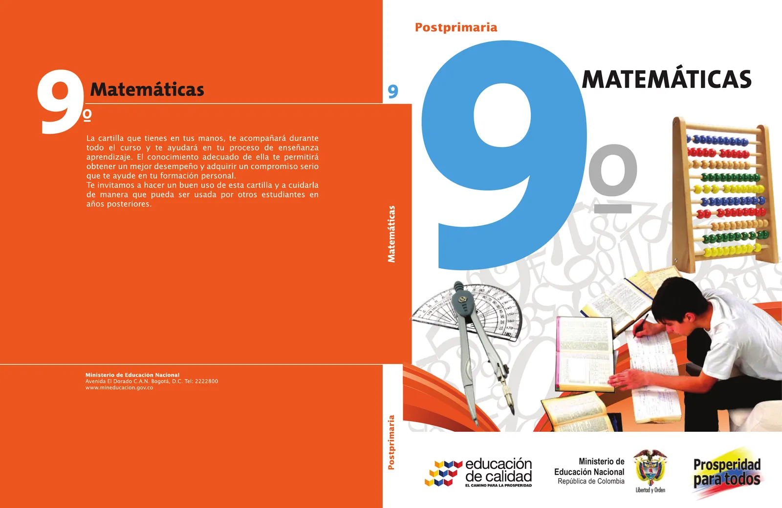 Portada de Matematica 9° · Postprimaria