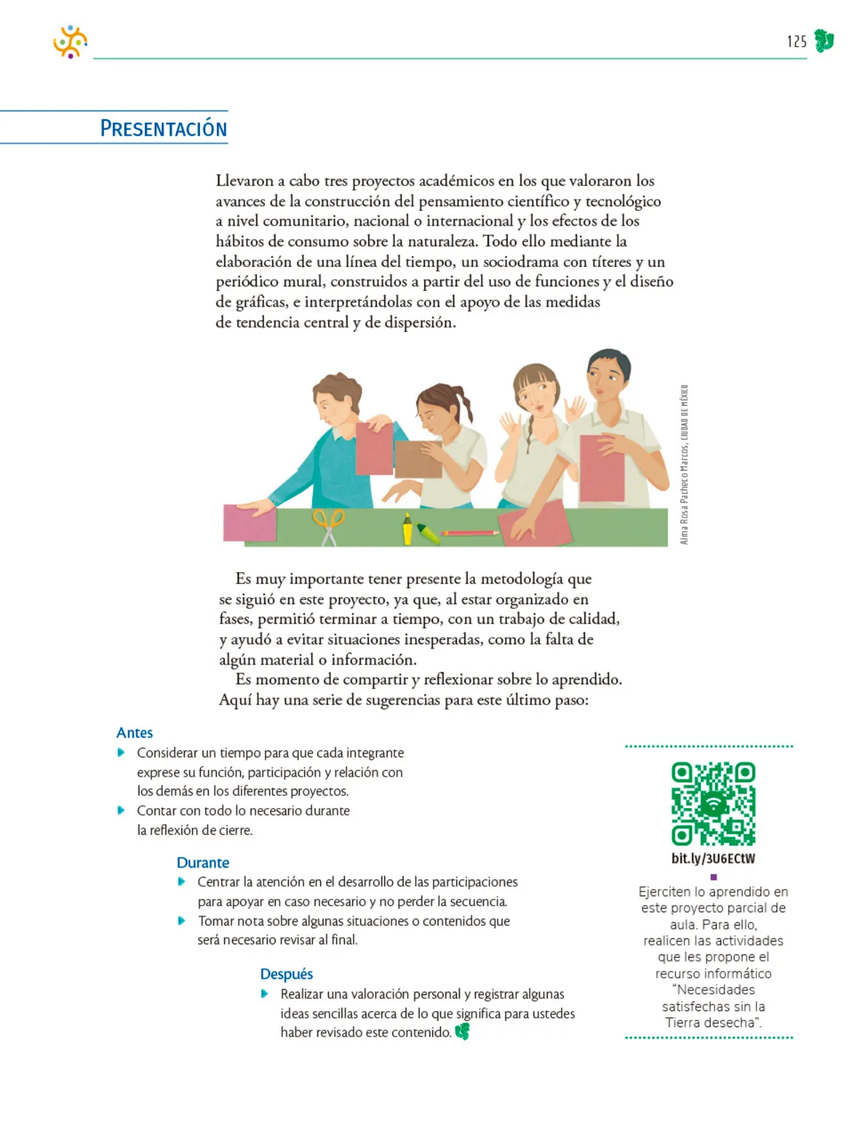 Página 126 de Colección Nanahuatzin. Nuestro libro de Proyectos. Tomo I.   Libro de Educación Telesecundaria Grado 3°  Ciclo Escolar 2025 - 2026