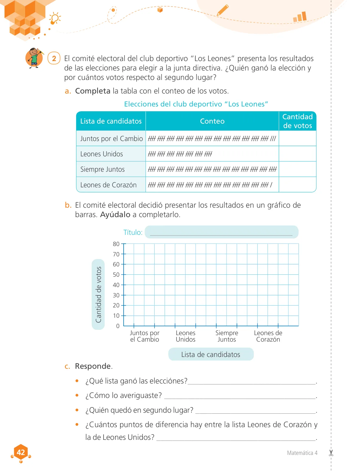 Miniatura página 44 de Matemática 4 : cuaderno de trabajo para cuarto grado de Educación Primaria 2019 · 2019