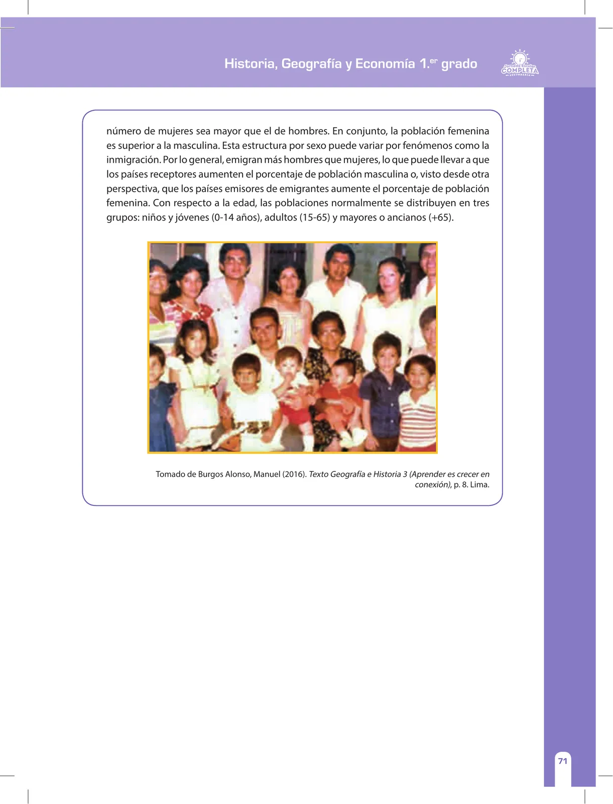 Página 71 de Historia, Geografía y Economía 1 : cuaderno de reforzamiento pedagógico - JEC · 2016