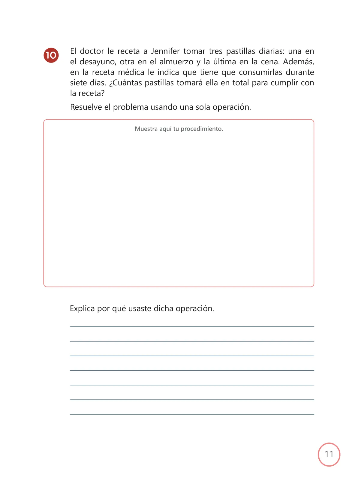 Miniatura página 11 de Kit de evaluación Entrada 1 Demostrando lo que aprendimos : Matemática, primer trimestre, ﻿Cuarto grado - Primaria · 2019