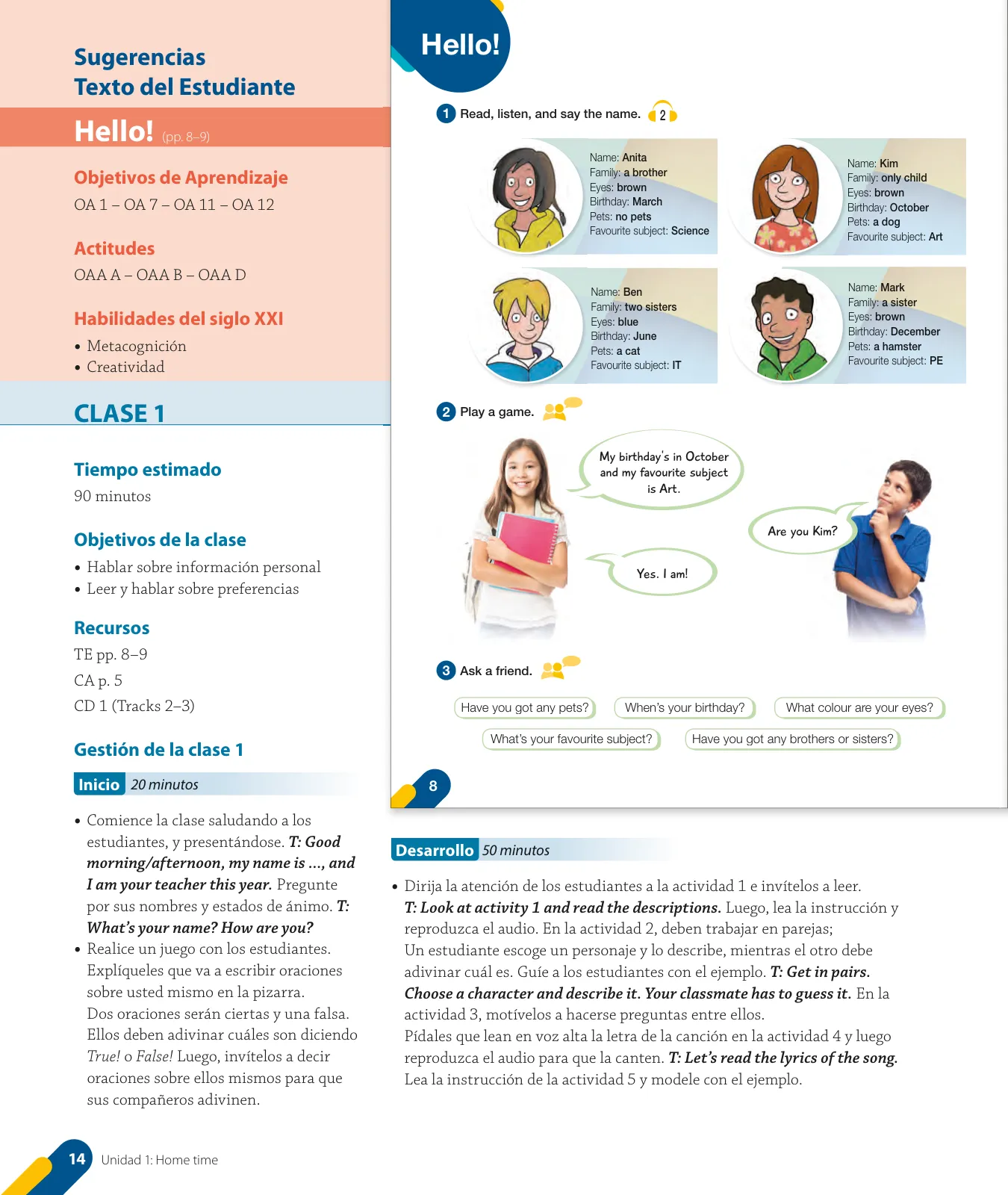 Miniatura página 16 de Inglés – Quinto Básico | Texto del Estudiante MINEDUC – Descargar PDF · 2024