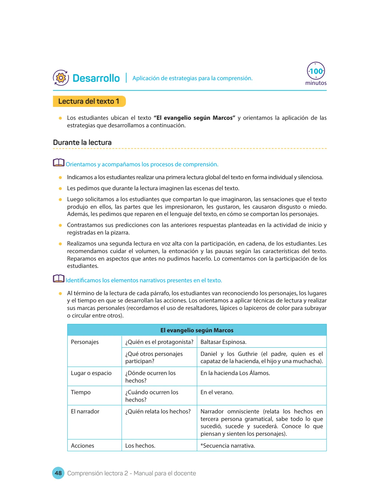 Página 50 de Comprensión lectora : manual para el docente de segundo grado de Secundaria 2018 · 2018