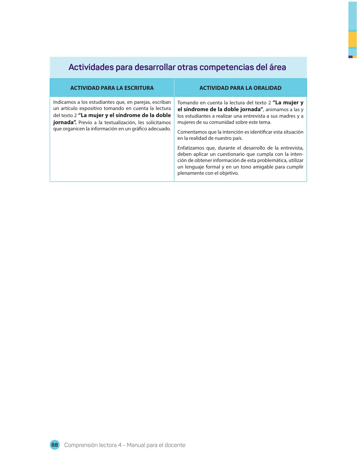 Miniatura página 90 de Comprensión lectora : manual para el docente de cuarto grado de Secundaria 2018 · 2018