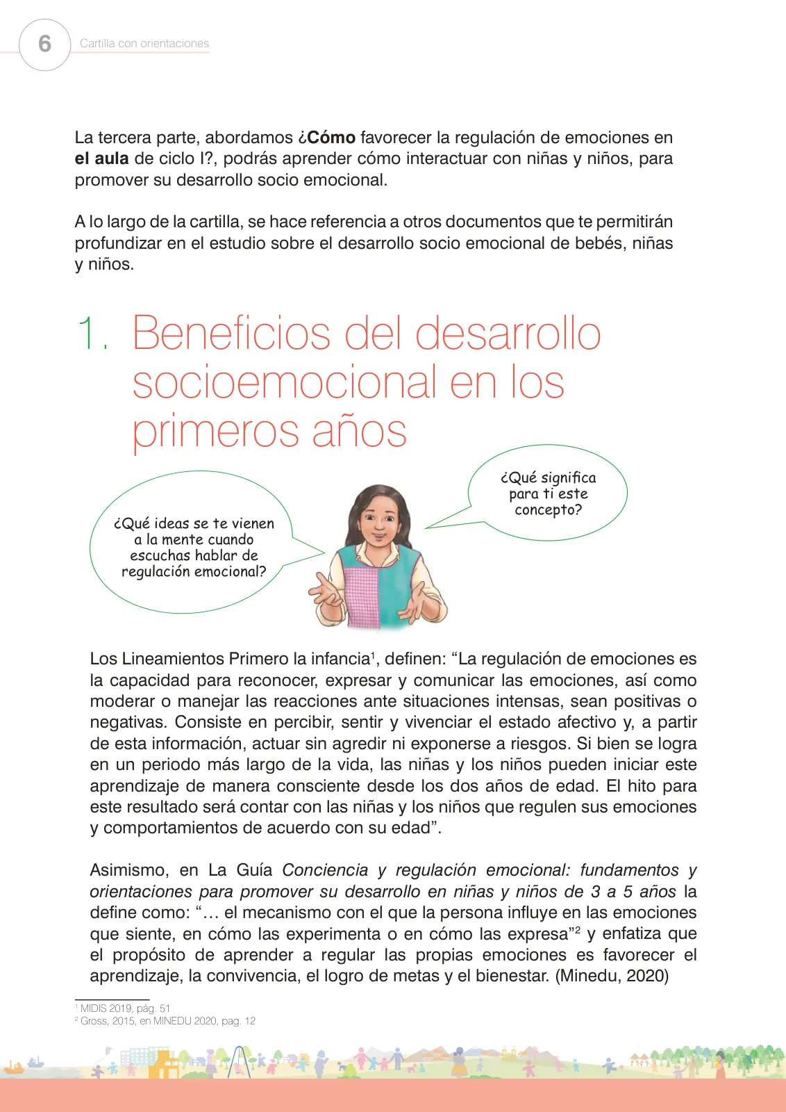 Página 8 de Regulación de emociones. Cartilla con orientaciones para el Ciclo I de Educación Inicial · 2024