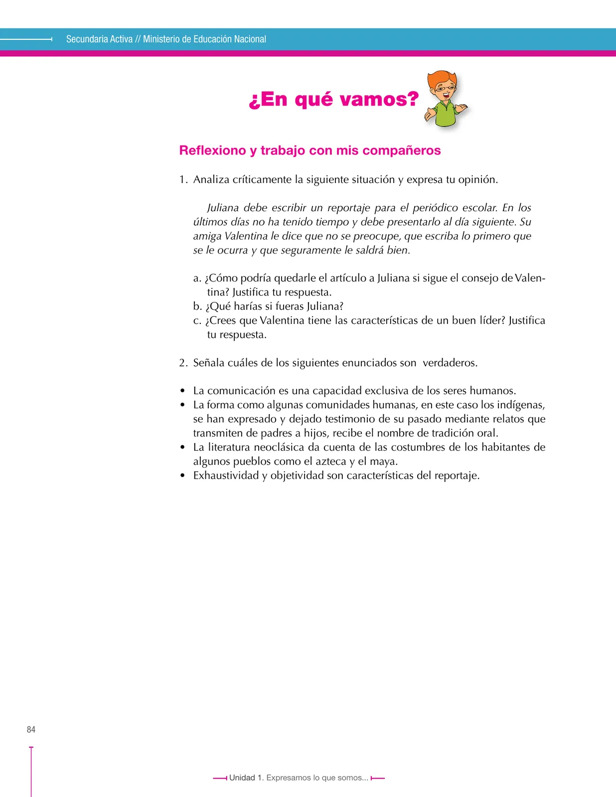 Miniatura página 84 de Lenguaje 9° · Secundaria Activa