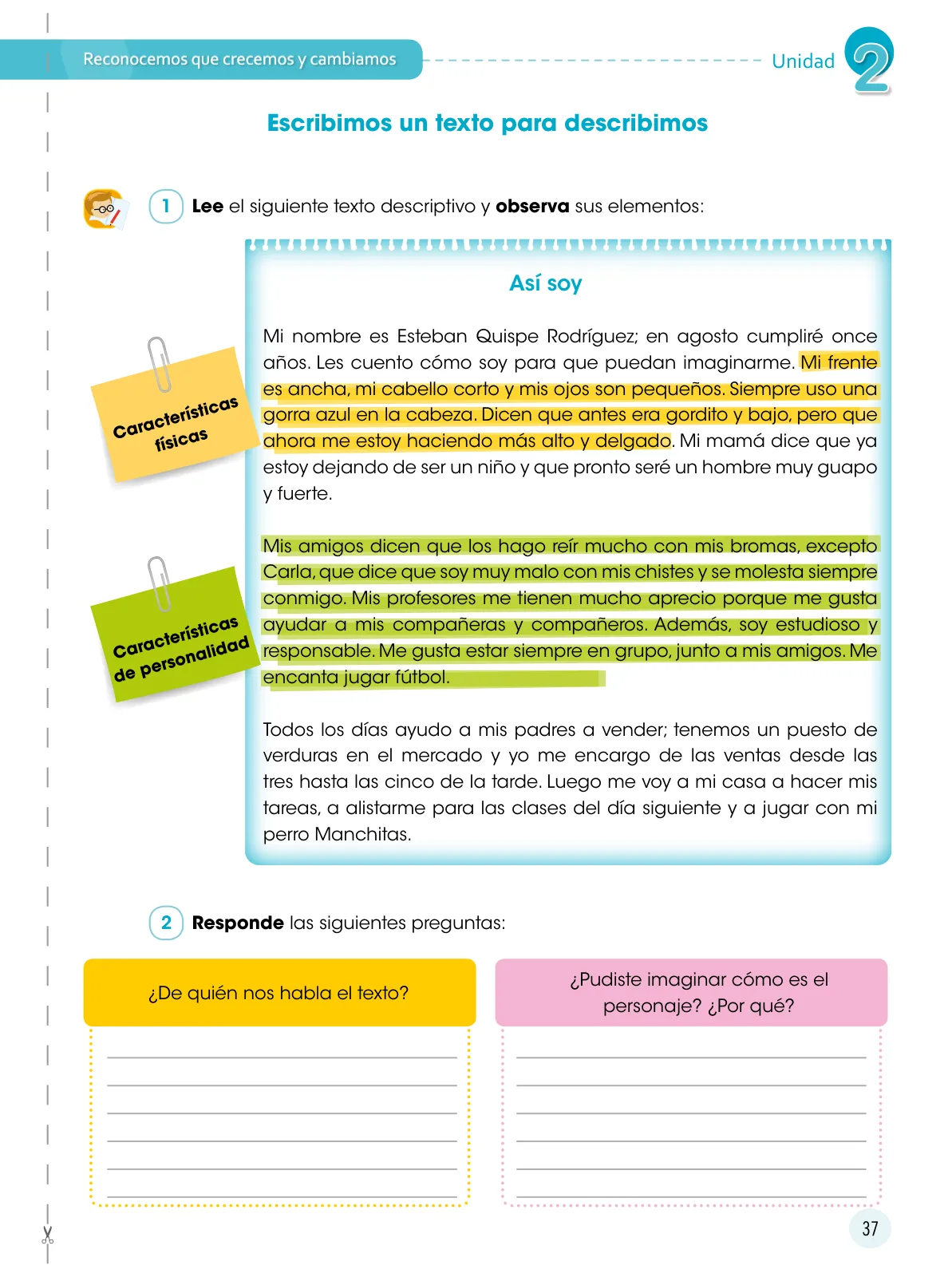 Miniatura página 38 de Comunicación 5 : cuaderno de trabajo para quinto grado de Educación Primaria 2019 · 2019