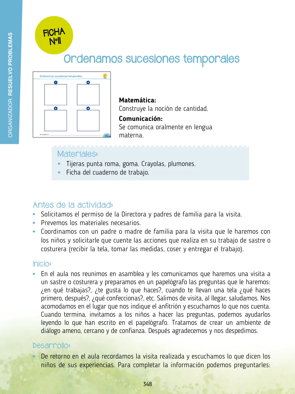 Página 350 de Agenda pedagógica 2017-2018 para docentes de II Ciclo de Instituciones de nivel de Educación Inicial · 2017