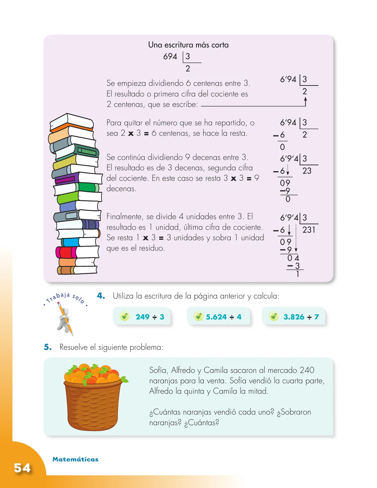 Miniatura página 54 de Matematica 4° · Cartilla 01