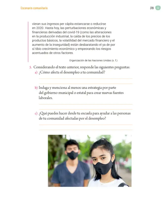 Página 322 de Proyectos Comunitarios. Libro de Educación Primaria Grado 5° Ciclo Escolar 2025 - 2026